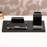 Набор настольный канцелярский 4в1 с визитницей, микс Набор настольный канцелярский 4в1 с визитницей, микс