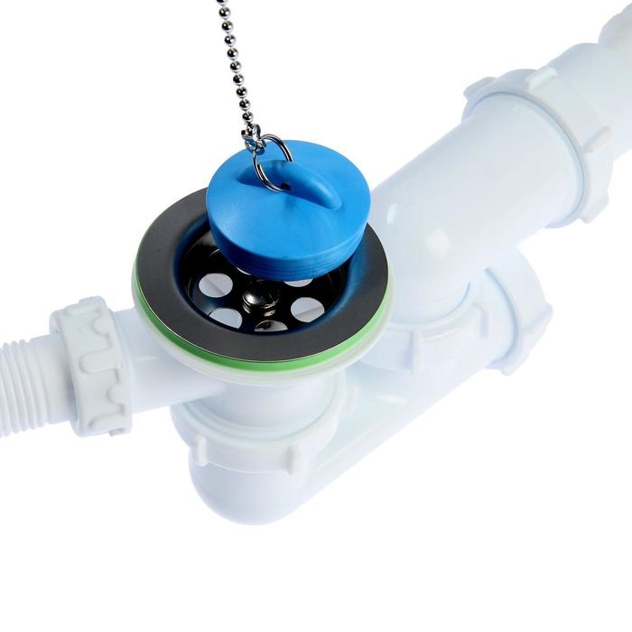 Сифон для ванны Akvater, 1 1/2 Сифон для ванны Akvater, 1 1/2"х40 мм, регулируемый, с гофрой 40х40/50 мм