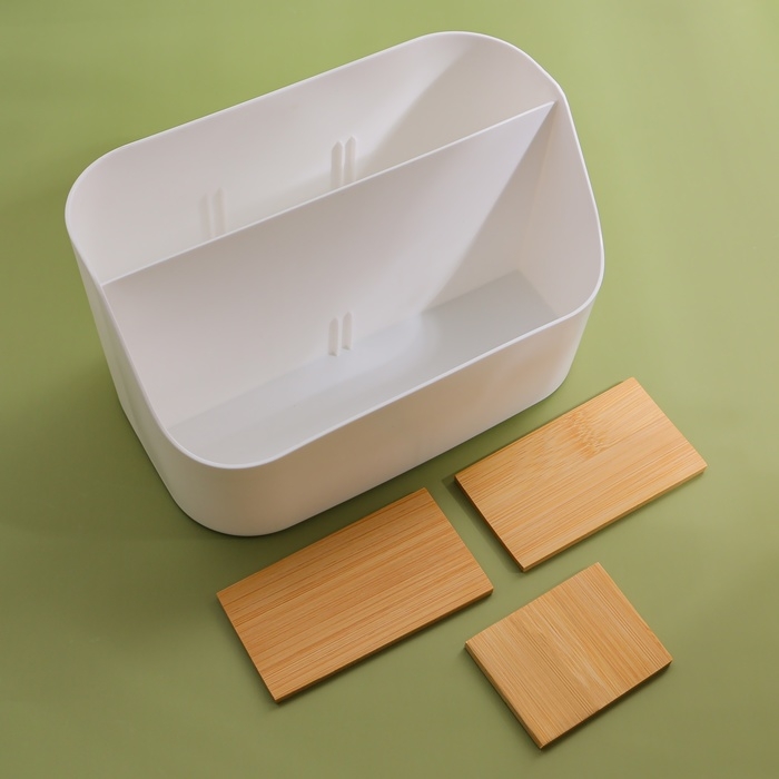 Органайзер для хранения &laquo;BAMBOO&raquo;, 5 секций, передвижные секции, 18,5 &times; 11,5 &times; 10,6 см, цвет белый