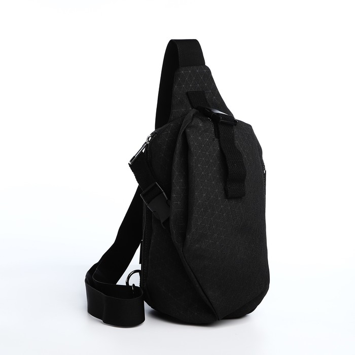 Сумка-слинг молодёжная из текстиля, цвет чёрный Сумка-слинг молодёжная из текстиля, цвет чёрный