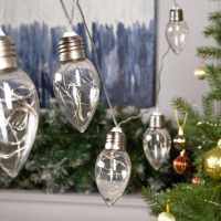 Гирлянда &laquo;Нить&raquo; 3 м с насадками &laquo;Лампочки капля&raquo;, IP20, прозрачная нить, 80 LED, свечение белое, 8 режимов, 220 В