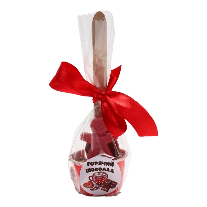 Новый год. Фигурный шоколад "Горячий шоколад с маршмеллоу "Пряничный человек", 48 г