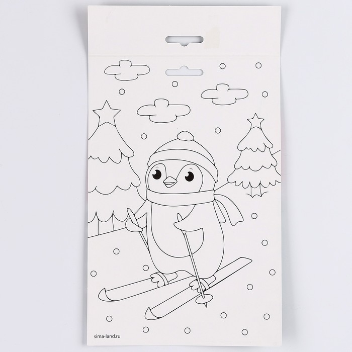 Аппликация фольгой&lrm; на новый год &laquo;Пингвин&raquo;, новогодний набор для творчества
