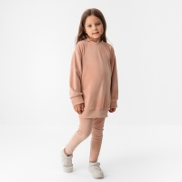 Костюм детский (свитшот, леггинсы) KAFTAN Plushy р.34 (122-128), бежевый Костюм детский (свитшот, леггинсы) KAFTAN Plushy р.34 (122-128), бежевый