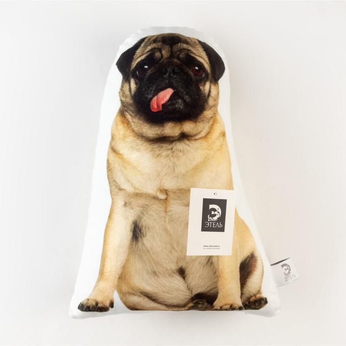 Подушка декоративная Этель &laquo;Мопс&raquo; 29х40 см, велюр, 100% п/э