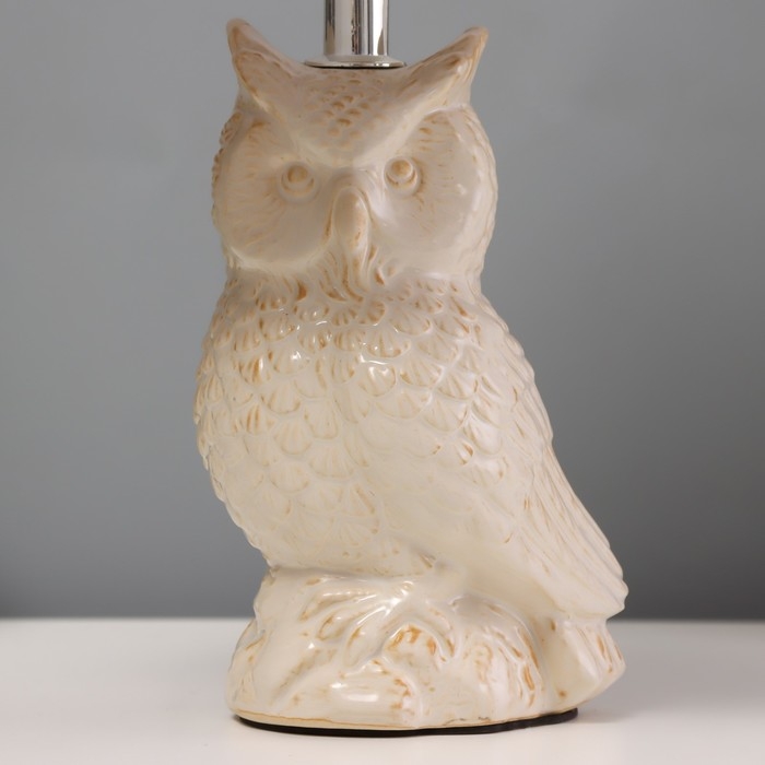 Настольная лампа "Филин" Е14 40Вт бежевый 20х20х33см