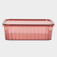 Контейнер для хранения с крышкой «Грани», 25,5×18×8 см, цвет МИКС Контейнер для хранения с крышкой «Грани», 25,5×18×8 см, цвет МИКС