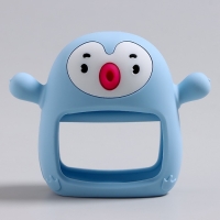 Прорезыватель зубной &laquo;Пингвинёнок&raquo;, в форме соска c ручкой, цвет голубой