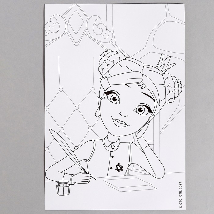 Раскраска в технике скетчинг &laquo;Царевны&raquo; &laquo;Царевны Даша, Василиса и Варя&raquo;