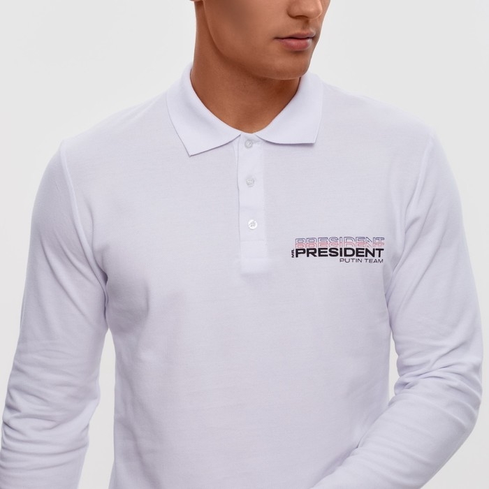Поло с длинным рукавом President, размер XL, цвет белый