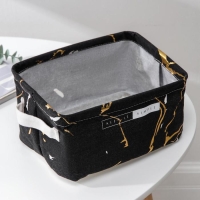 Корзина для хранения с ручками Доляна &laquo;Мрамор&raquo;, 23&times;16&times;12 см, цвет чёрный