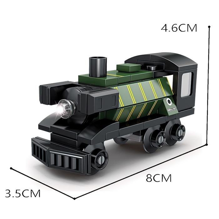 Конструктор &laquo;ЖД. Паровоз&raquo;, с запуском, 68 деталей