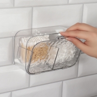 Органайзер для хранения, навесной, 2 секции, с клеевой основой, 10,5 × 17 × 6,5 см, цвет прозрачный Органайзер для хранения, навесной, 2 секции, с клеевой основой, 10,5 × 17 × 6,5 см, цвет прозрачный