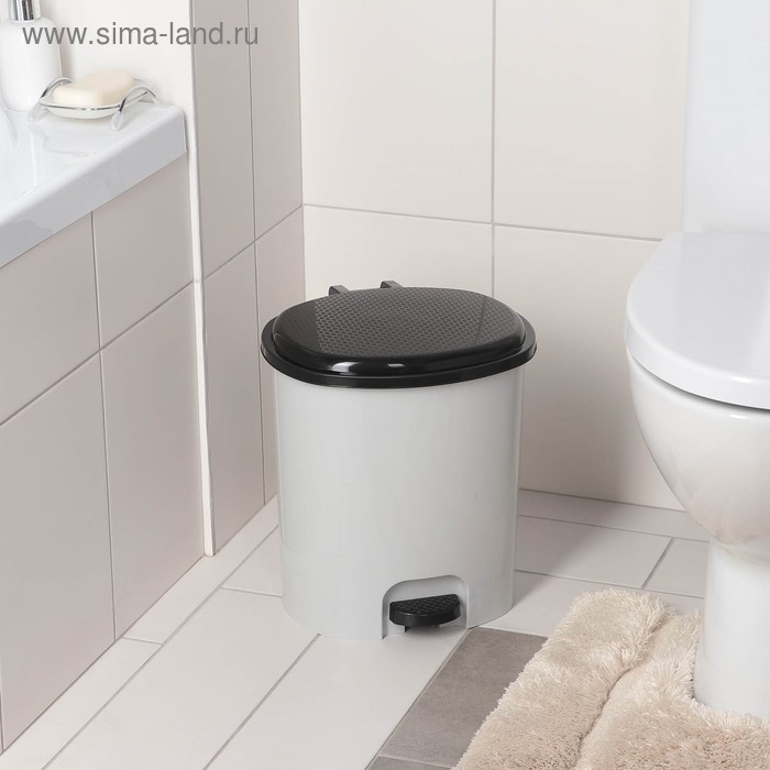 Ведро с педалью, 12 л, цвет светло-серый Ведро с педалью, 12 л, цвет светло-серый