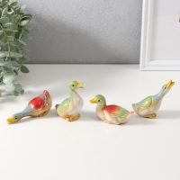 Сувенир керамика "Уточки" набор 4 шт 7х5,5х3 см