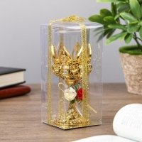 Подсвечник пластик, стекло на 1 свечу "Розочки" бокал на ножке золото 13х6х6 см Подсвечник пластик, стекло на 1 свечу "Розочки" бокал на ножке золото 13х6х6 см