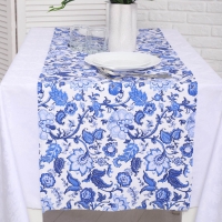 Скатерть - дорожка на стол Узор 40х150см, рогожка, хлопок 100%
