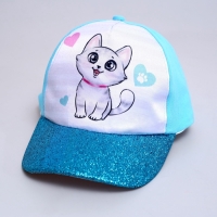 Кепка детская для девочки &laquo;Котик&raquo;, р-р. 52-54 см, 5-7 лет, МИКС