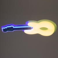 Люстра с ПДУ "Гитара" 1хLED 120Вт 3000-6000К голубой 64х30х7 см BayerLux Люстра с ПДУ "Гитара" 1хLED 120Вт 3000-6000К голубой 64х30х7 см BayerLux