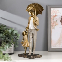 Сувенир полистоун "Папа с дочкой на прогулке под зонтом" бежевый 28х11х8 см Сувенир полистоун "Папа с дочкой на прогулке под зонтом" бежевый 28х11х8 см