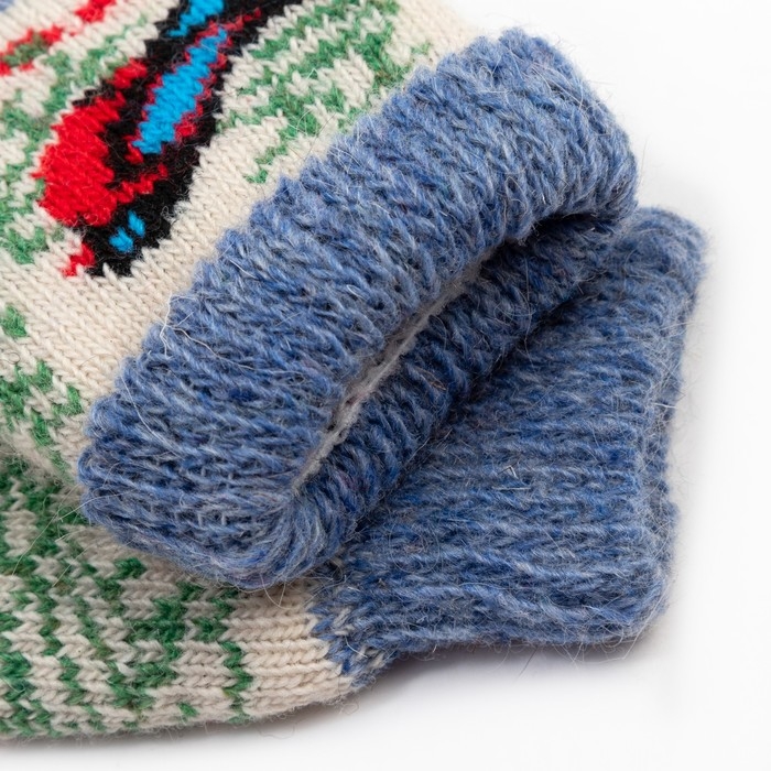 Носки детские шерстяные «Снегирь в лесу», цвет белый, размер 12 Носки детские шерстяные «Снегирь в лесу», цвет белый, размер 12