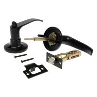 Защелка (мод.3182), межкомнатная, фиксатор, цвет матовый черный Защелка (мод.3182), межкомнатная, фиксатор, цвет матовый черный