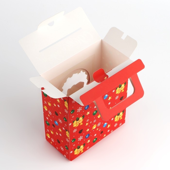 Подарочная коробка новогодняя новогодняя складная с 3D эффектом «Новогодний венок», 18 x 15 x 7.5 см, Новый год Подарочная коробка новогодняя новогодняя складная с 3D эффектом «Новогодний венок», 18 x 15 x 7.5 см, Новый год