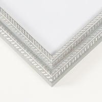 Фоторамка пластик 30х40 см "Двойная коса" серая 32,4х42,4х1,1 см