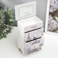 Шкатулка дерево комод 2 ящика "Эйфелева башня, лаванда" 18,5х11,5х7,5 см Шкатулка дерево комод 2 ящика "Эйфелева башня, лаванда" 18,5х11,5х7,5 см