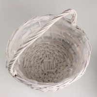 Набор корзин из 3 шт, D31x17xH38см, белый, ива Набор корзин из 3 шт, D31x17xH38см, белый, ива