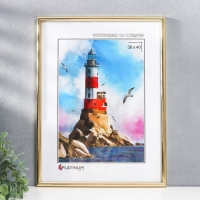 Фоторамка пластик "Радуга" 30х40 см, золото Фоторамка пластик "Радуга" 30х40 см, золото