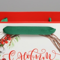 Пакет подарочный новогодний ламинированный &laquo;С Новым годом&raquo;, MS 23 х 18 х 10 см, Новый год