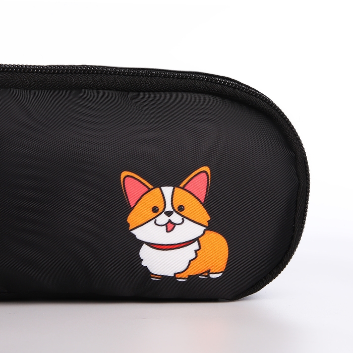 Рюкзак школьный с пеналом &laquo;Корги&raquo;, 42х28х13 см, цвет чёрный