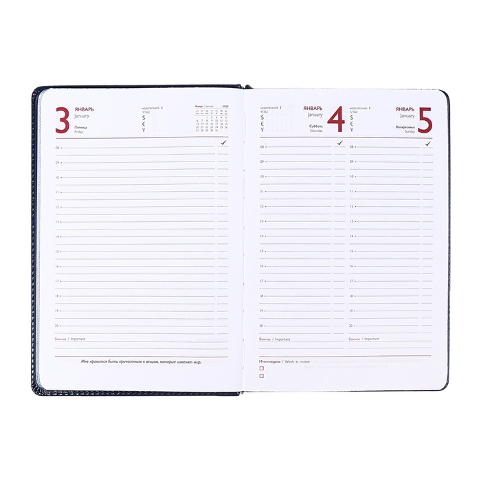 Ежедневник датированный 2025 года, ESCALADA, A5 176 листов, твердая обложка кожзам с поролоном, блинтовое тиснение, перфорация на обложке, блок 70 г/м2, синий