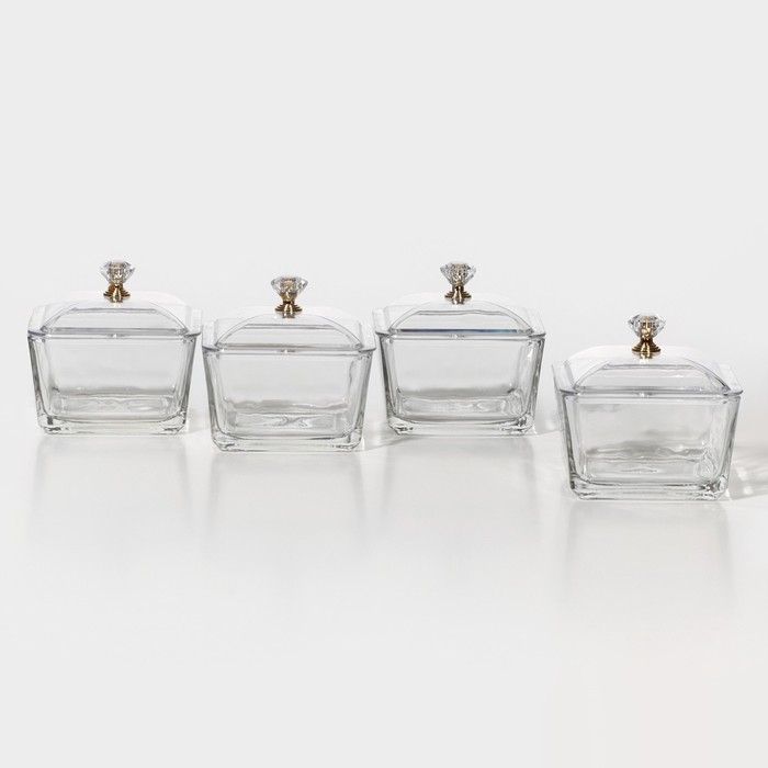 Менажница стеклянная на подставке &laquo;Голд&raquo;, 19,5&times;19,5 см