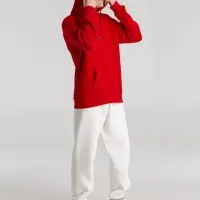 Толстовка с капюшоном унисекс King, красная, размер 4XL