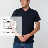 Рубашка поло мужская Spring 210 темно-синяя (navy), размер M Рубашка поло мужская Spring 210 темно-синяя (navy), размер M
