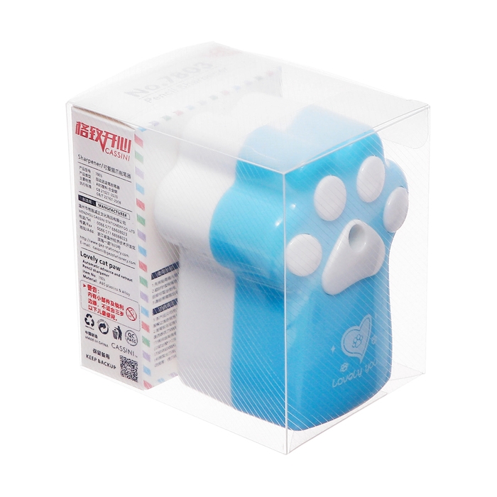 Точилка механическая с контейнером, Лапка синяя Точилка механическая с контейнером, Лапка синяя