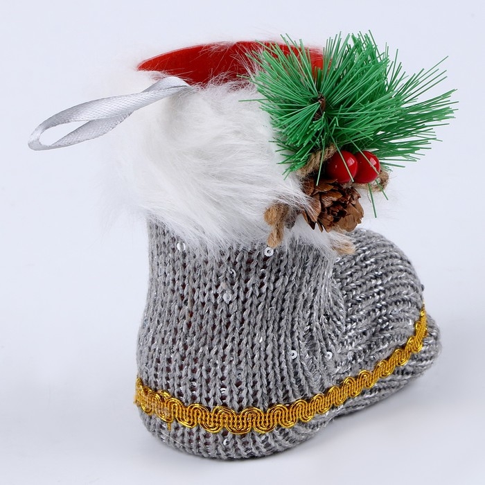 Конфетница &laquo;Сапожок&raquo;, с еловой веткой, цвета МИКС