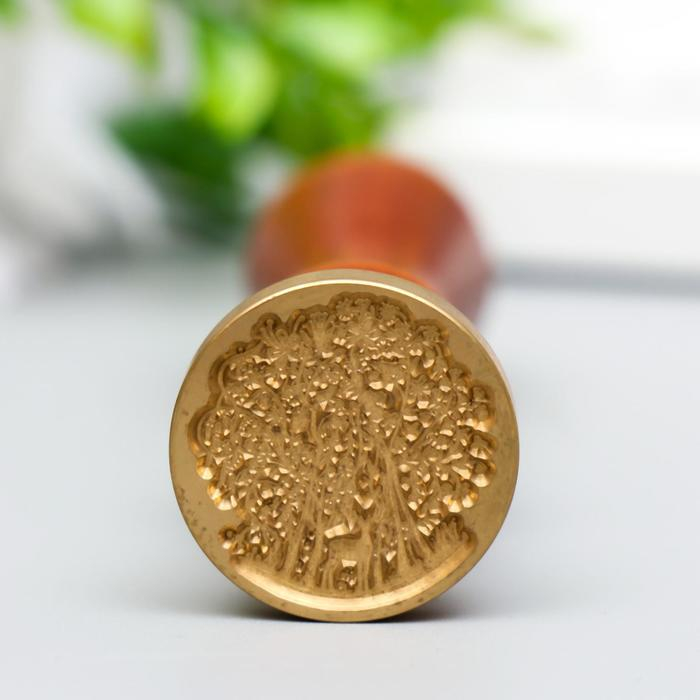 Печать для сургуча с деревянной ручкой Печать для сургуча с деревянной ручкой "Олень в лесу" 9х2,5х2,5 см