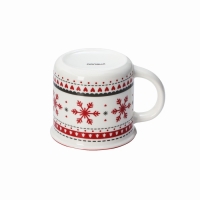 Кружка фарфоровая Доляна &laquo;Новый год. Снежинки&raquo;, 380 мл