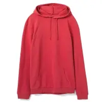 Толстовка с капюшоном унисекс Hoodie, красный меланж, размер M