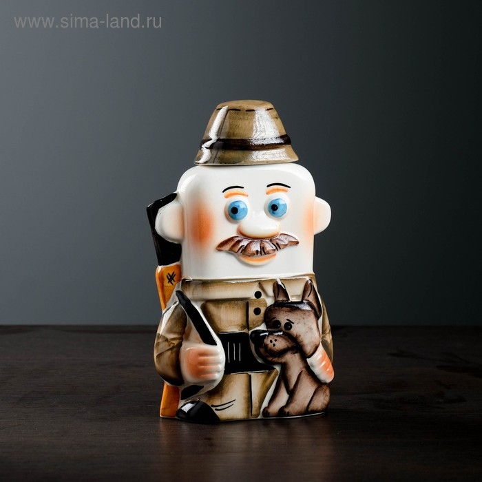 Штоф фарфоровый &laquo;Охотник&raquo;, 0.35 л, в упаковке книге