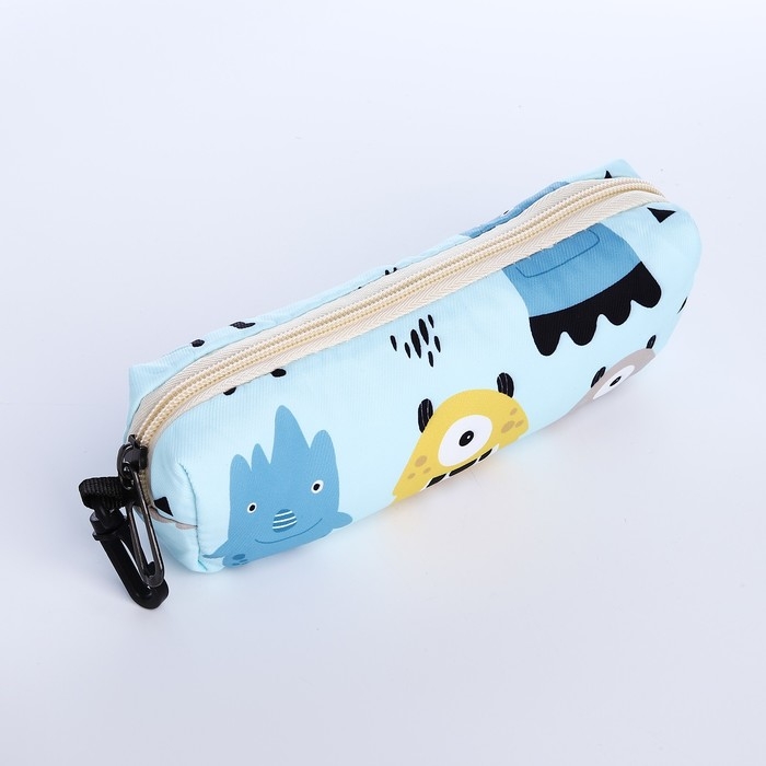 Рюкзак школьный из текстиля на молнии, 3 кармана, пенал, цвет голубой