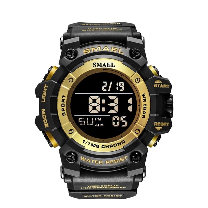 Часы наручные электронные, с будильником, d-5.9 см, ремешок l-26 см, 5 ATM, черный ремешок Часы наручные электронные, с будильником, d-5.9 см, ремешок l-26 см, 5 ATM, черный ремешок