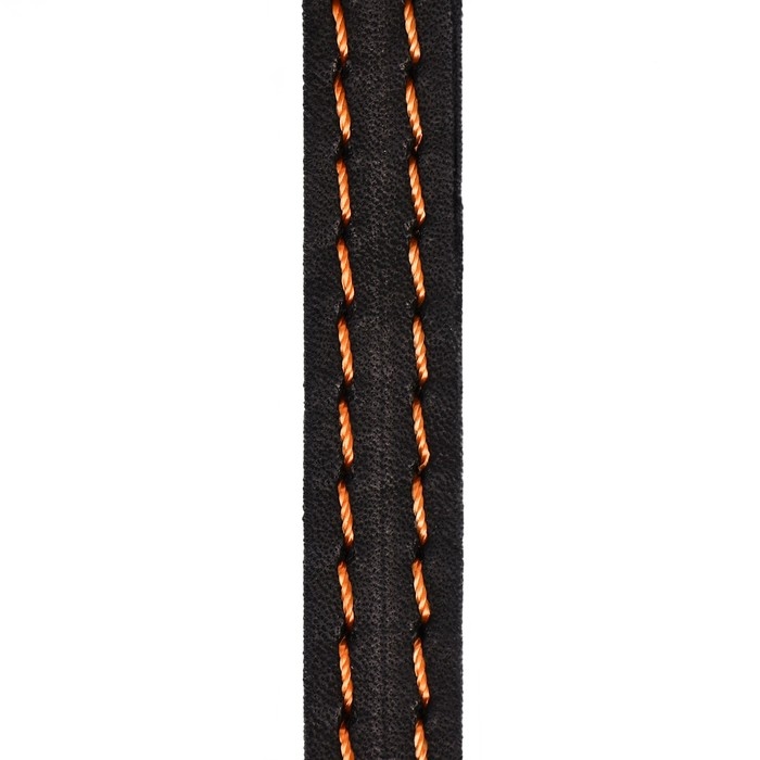 Поводок кожаный однослойный, простроченный, 1.41 м х 1.2 см, черный