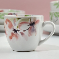 Набор посуды на 4 персоны &laquo;Акварель&raquo;, 16 предметов: 4 тарелки 23 см, 4 миски 14.5 см, 4 кружки 250 мл, 4 блюдца 15 см.