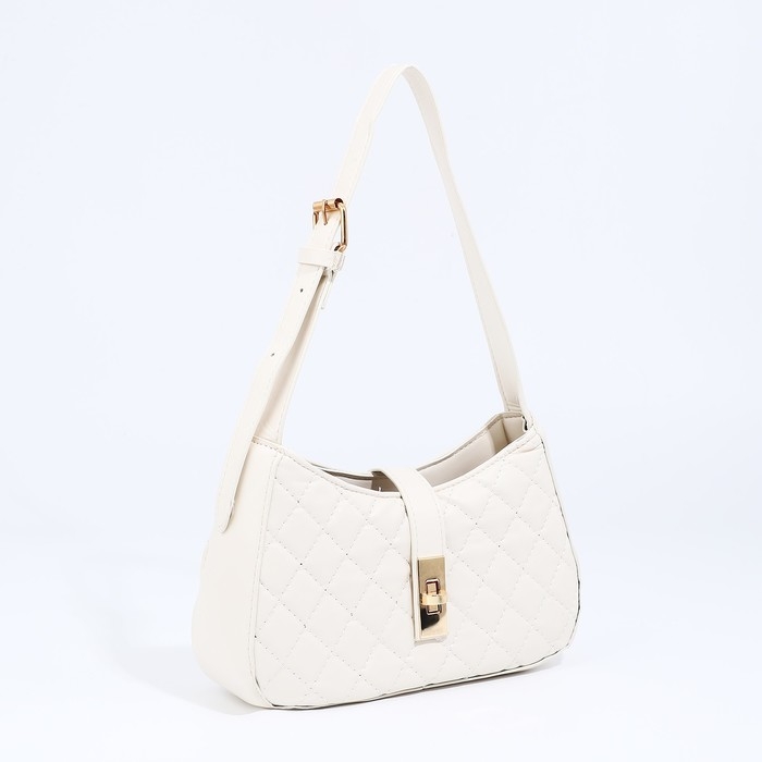 Сумка-багет на молнии, цвет белый