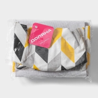 Органайзер подвесной с карманами Доляна &laquo;Зиг-заг&raquo;, 3 отделения, 58&times;20 см, цвет серо-жёлтый