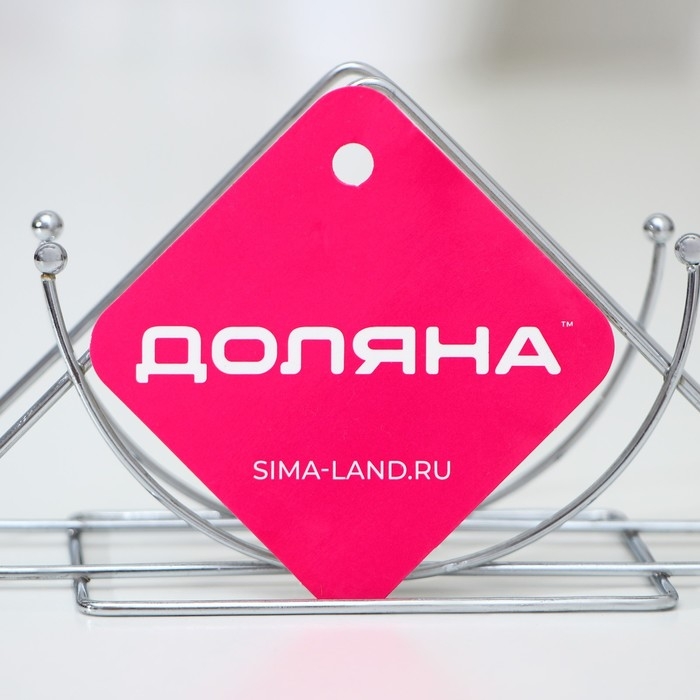 Салфетница Доляна &laquo;Полумесяц&raquo;, 13,5&times;6&times;7,5 см, цвет серебряный